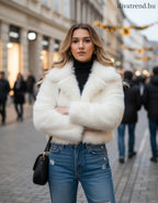 műszőrme kabát fehér