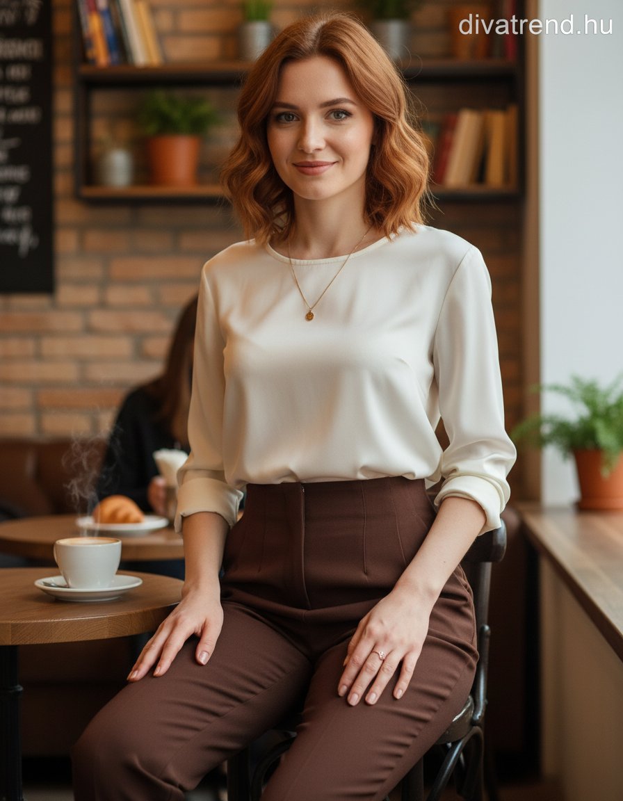 barna sötét női nadrág