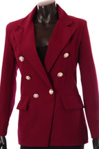 olasz női blézer hosszú ujjú V nyakú