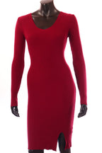 Zstudio női ruha hosszú ujjú alakhangsúlyozó V nyakú térd