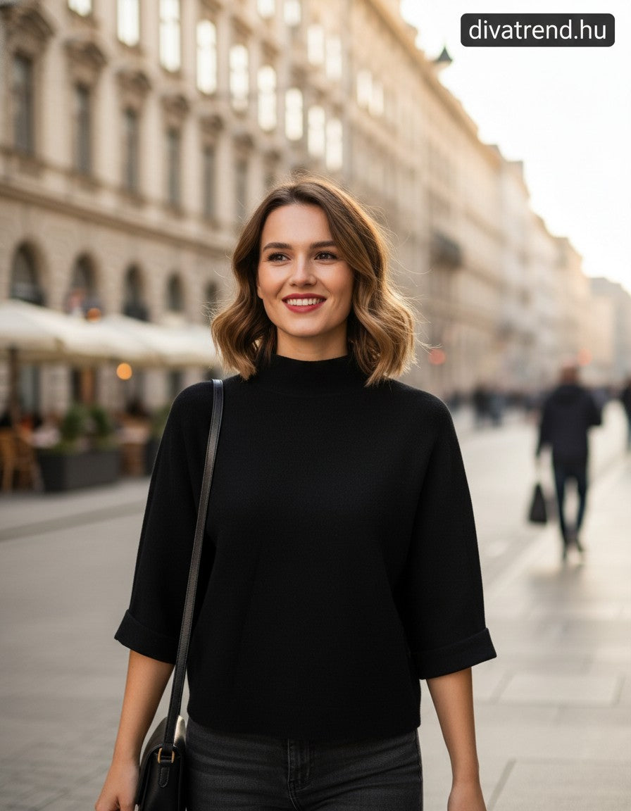 Zstudio női felső háromnegyedes ujjú kerek nyakú