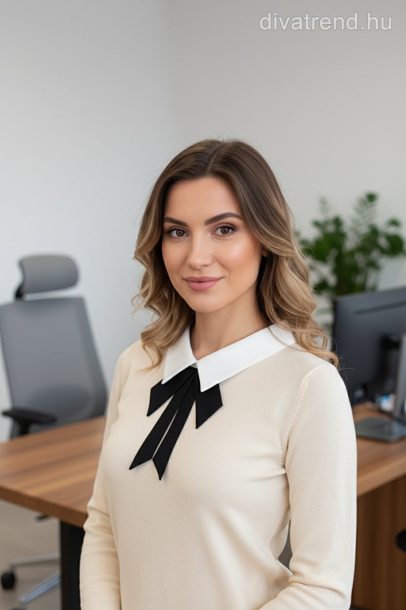 Lovery női kötött felső hosszú ujjú alakhangsúlyozó V nyakú