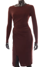 olasz női ruha hosszú ujjú alakhangsúlyozó kerek nyakú térd