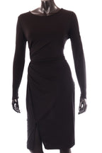 olasz női ruha hosszú ujjú alakhangsúlyozó kerek nyakú térd