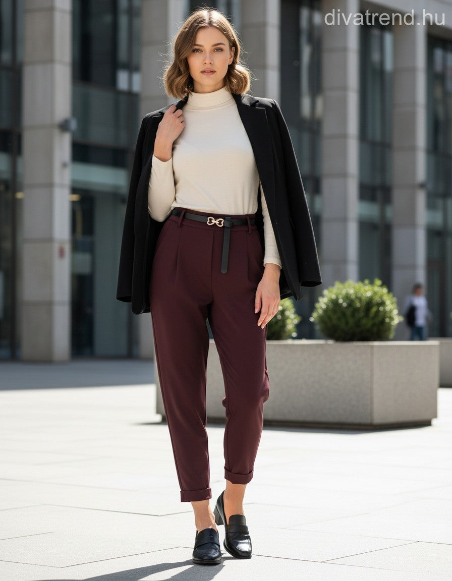 barna sötét capri nadrág