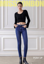 sötétkék női farmer skinny