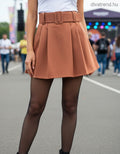 barna rakott mini skort