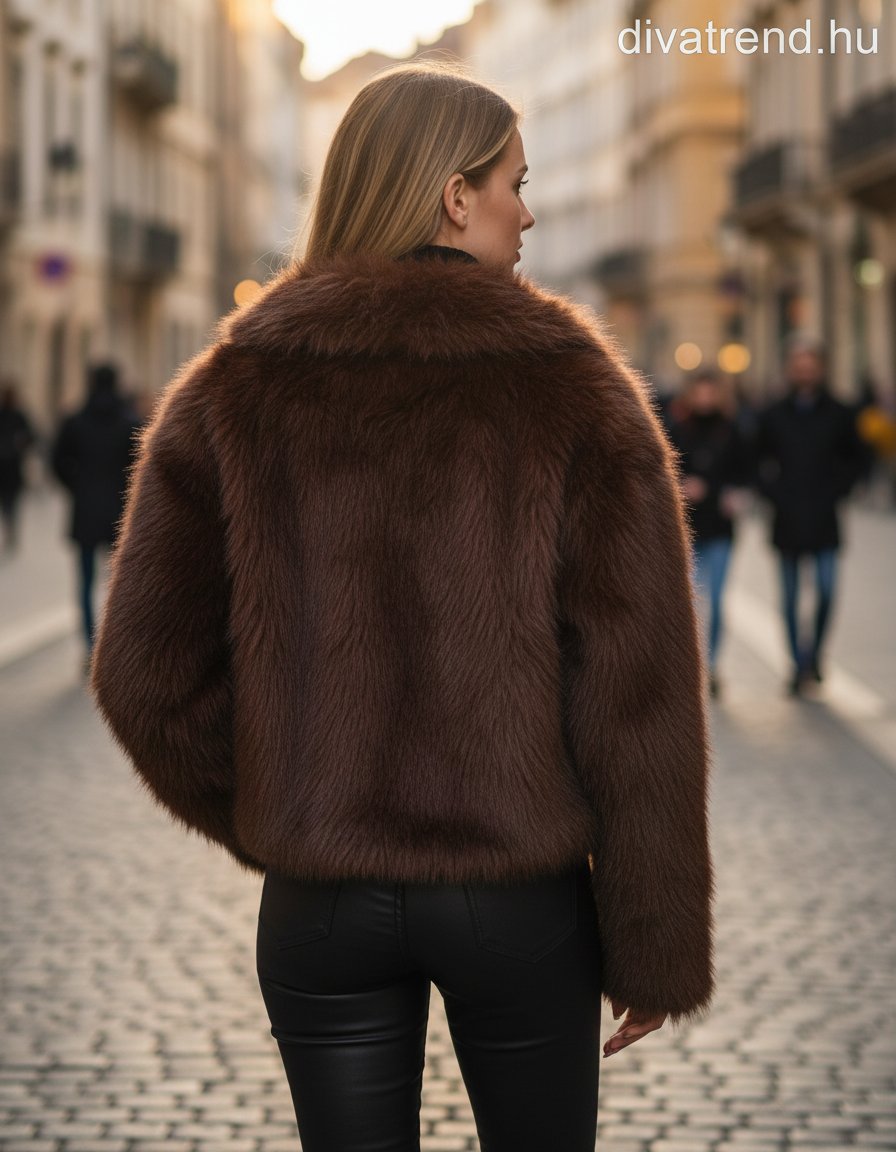 3DESY női vastag műszőrme egyéb kabát jellegű rövidebb hosszú ujjú V nyakú