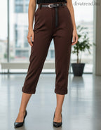 barna sötét capri nadrág