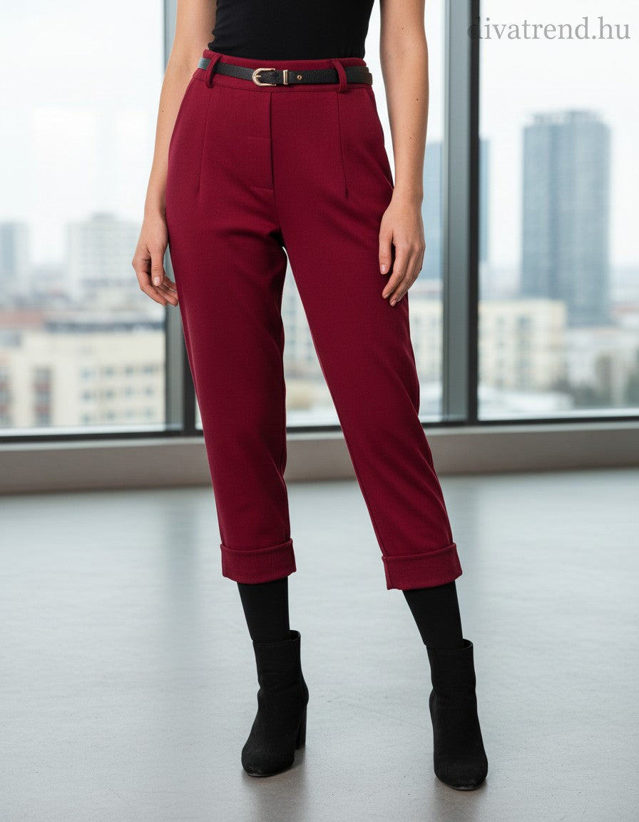 bordó capri nadrág