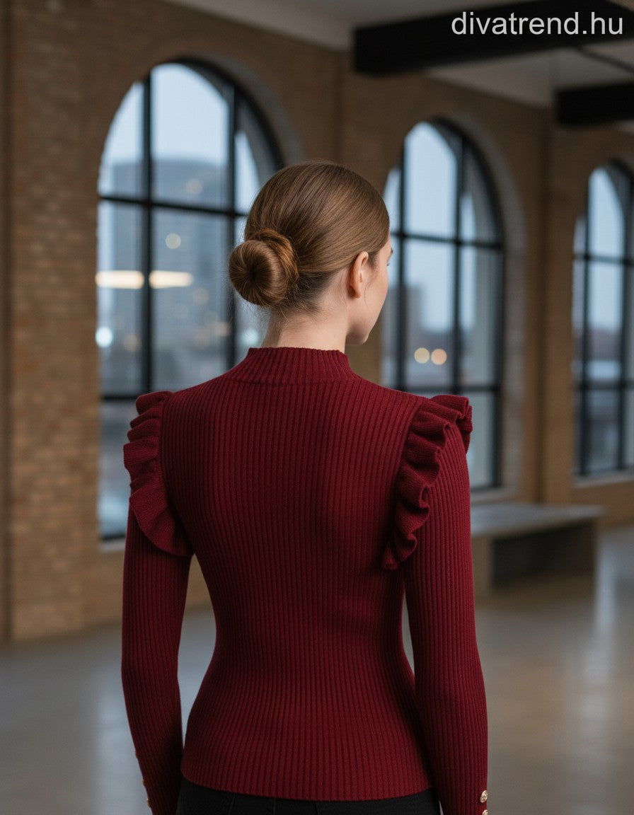 Zstudio női kötött pulóver hosszú ujjú alakhangsúlyozó magas nyakú