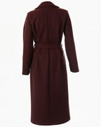 női hosszú szövetkabát kötővel hátulról