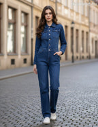 KissPink kék női farmer overál