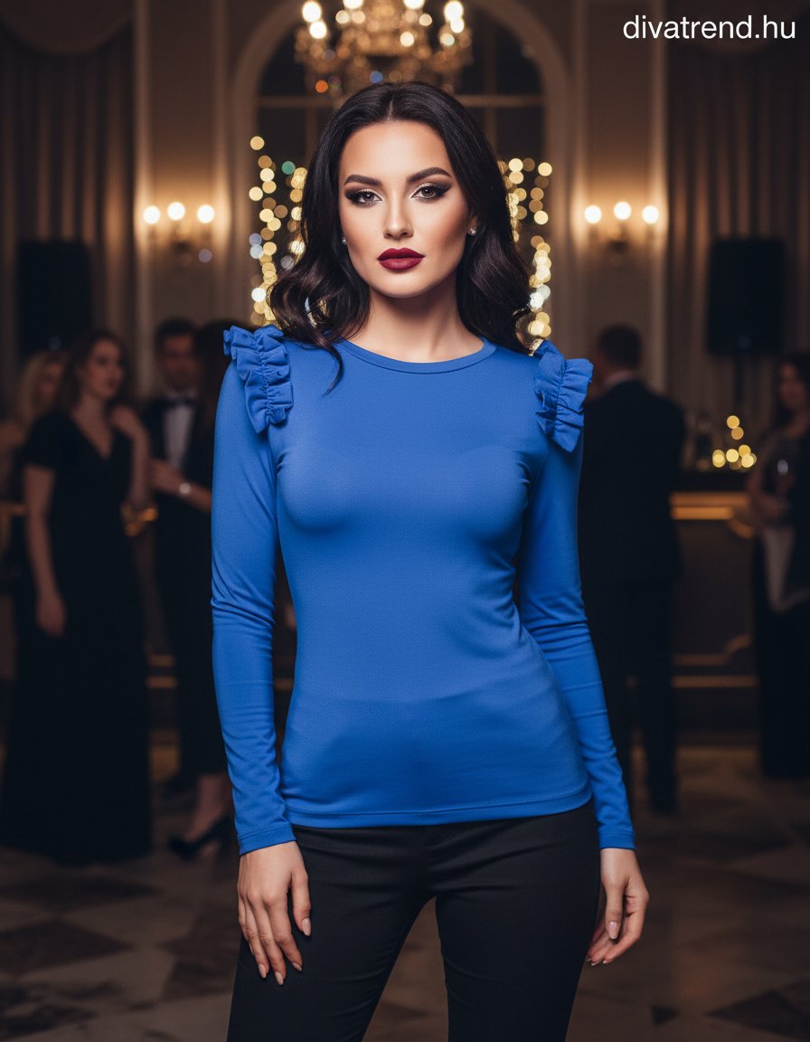 Kikiriki női felső hosszú ujjú alakhangsúlyozó kerek nyakú