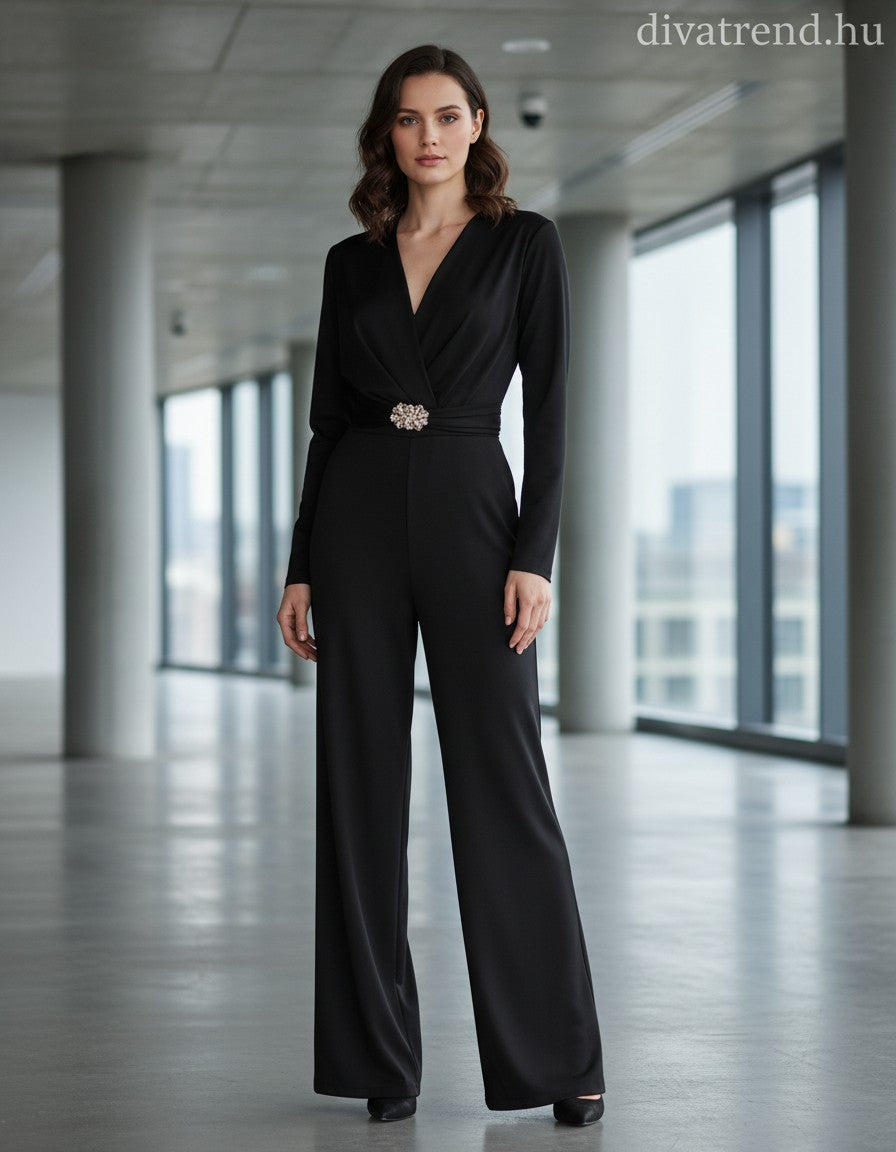 fekete női overál hosszú