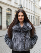 női műszőrme kabát szürke