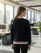 női kardigán hátulról