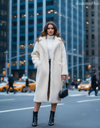 3DESY női kabMellBlé hosszabb hosszú ujjú V nyakú