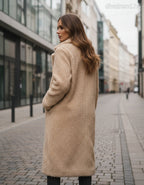 3DESY női kabMellBlé hosszabb hosszú ujjú V nyakú