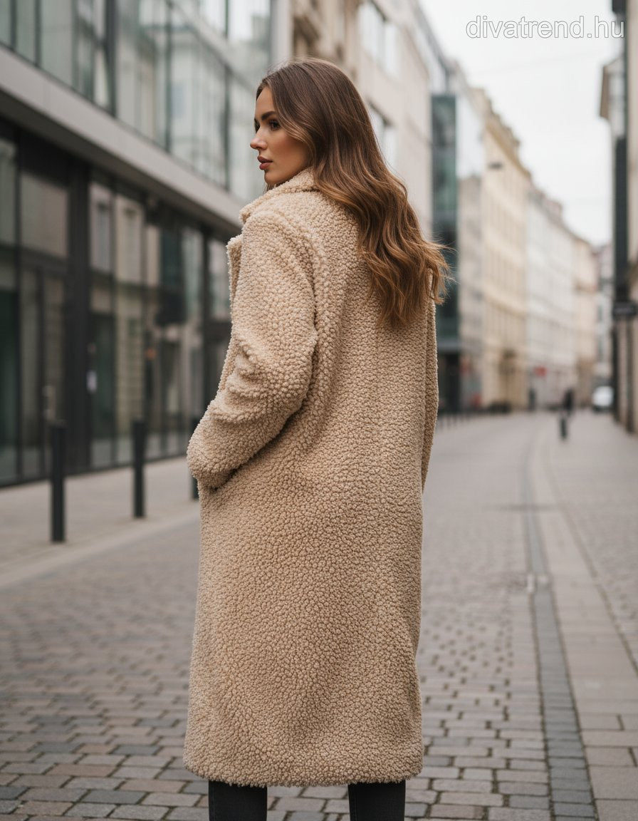 3DESY női kabMellBlé hosszabb hosszú ujjú V nyakú