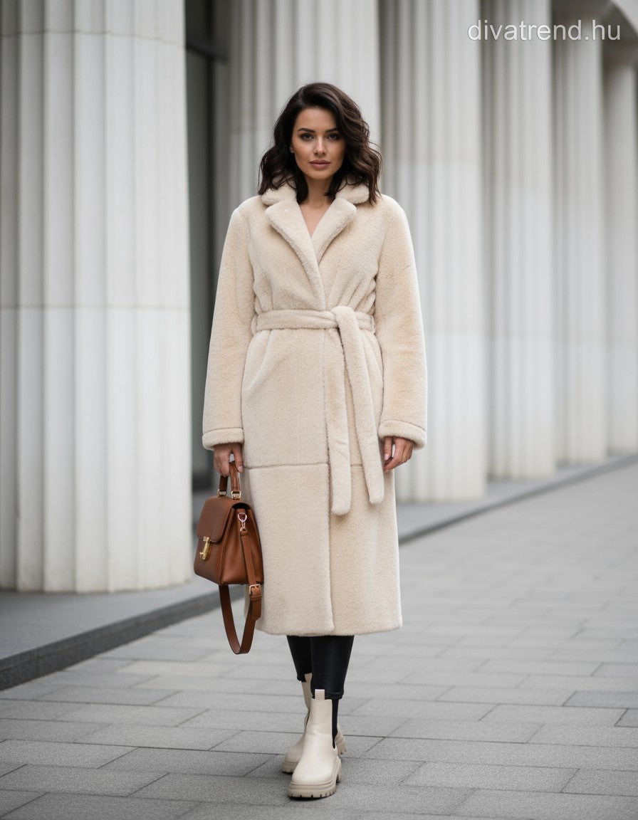 3DESY női kabMellBlé hosszabb hosszú ujjú V nyakú