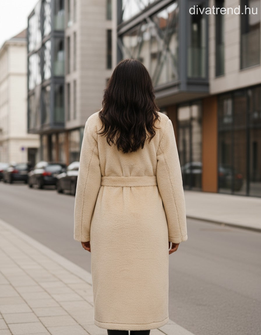 3DESY női kabMellBlé hosszabb hosszú ujjú V nyakú