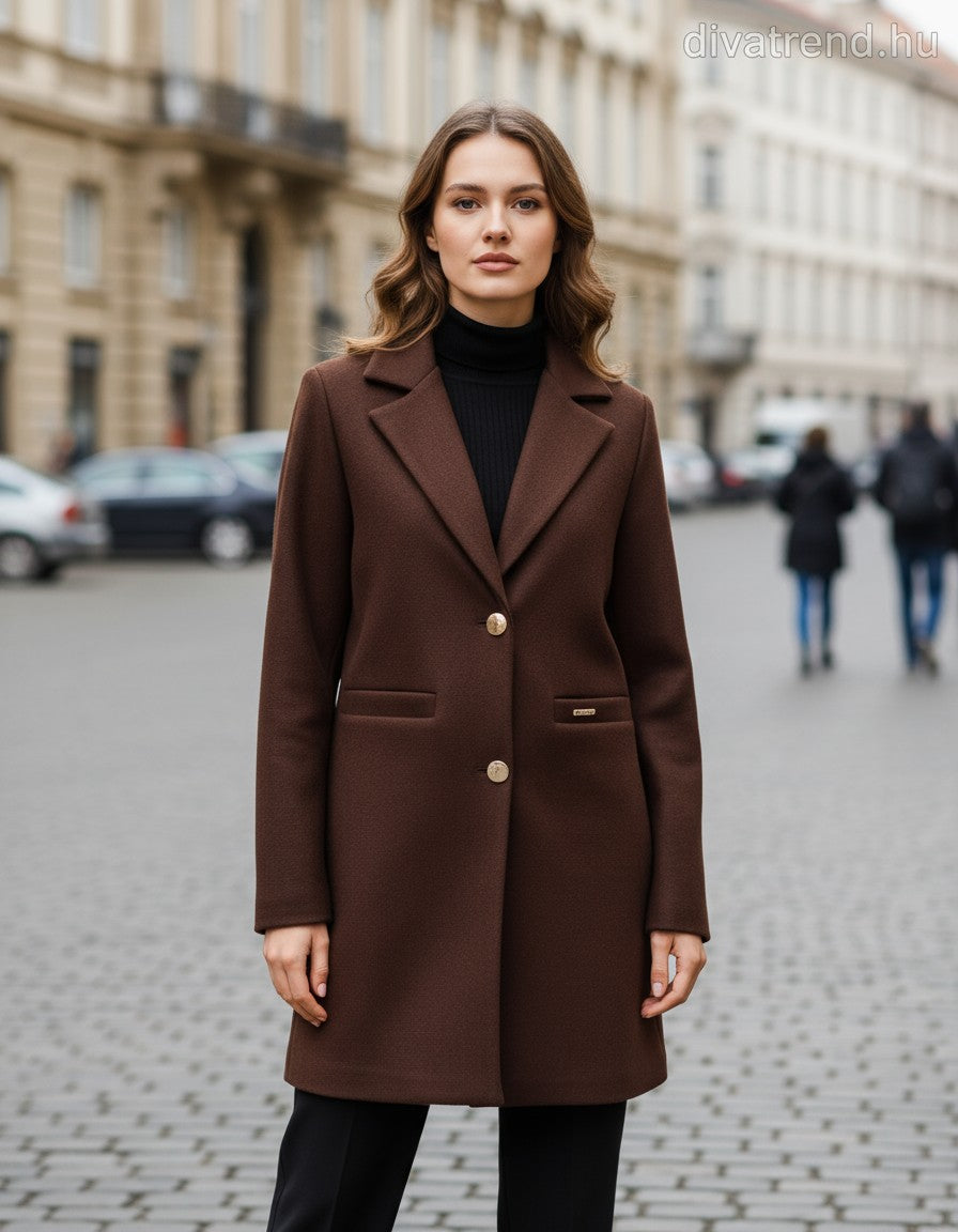 női szövetkabát barna