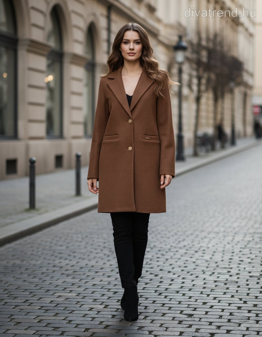 női szövetkabát barna