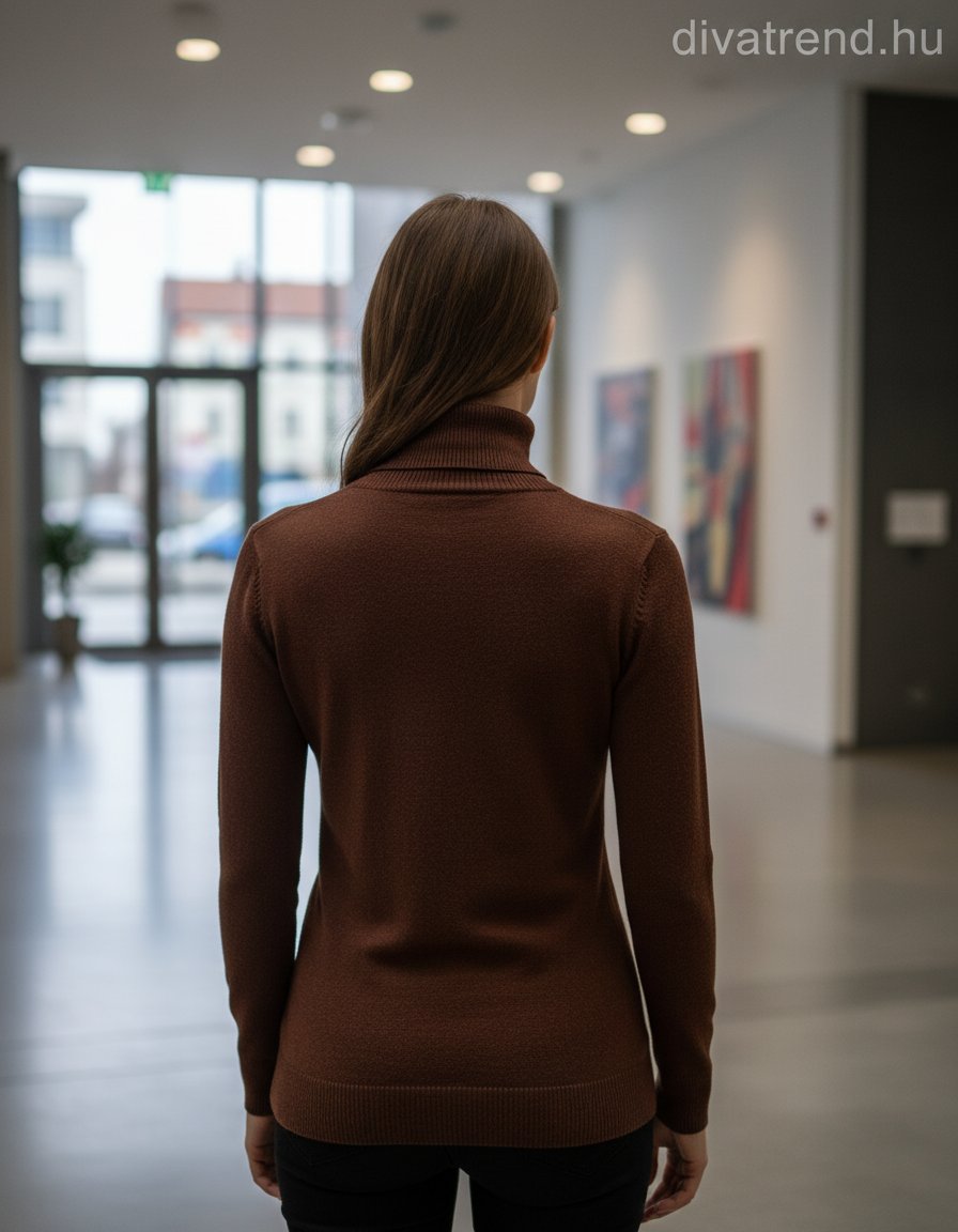 Zstudio női kötött felső hosszú ujjú alakhangsúlyozó magas nyakú