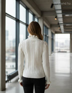 Lovery női kötött felső hosszú ujjú alakhangsúlyozó magas nyakú