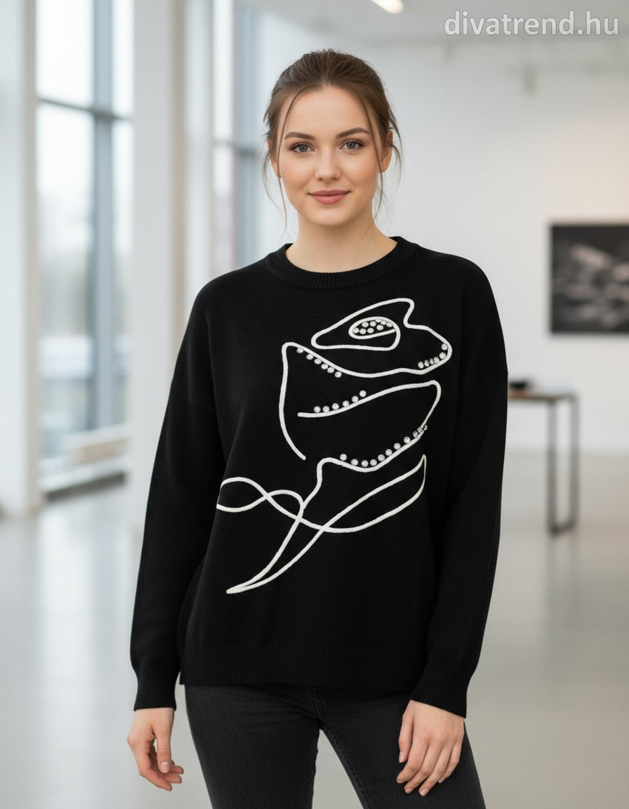 Zstudio női felső hosszú ujjú kerek nyakú