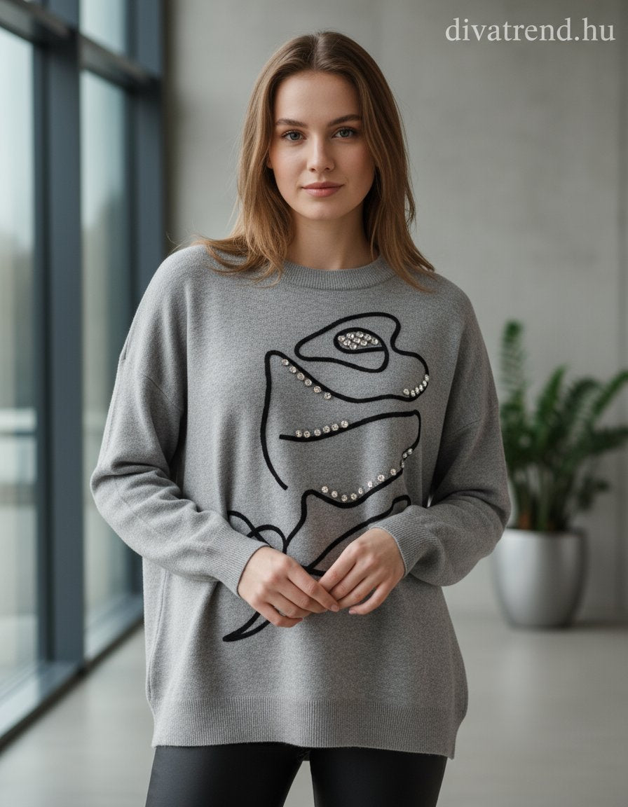 Zstudio női felső hosszú ujjú kerek nyakú