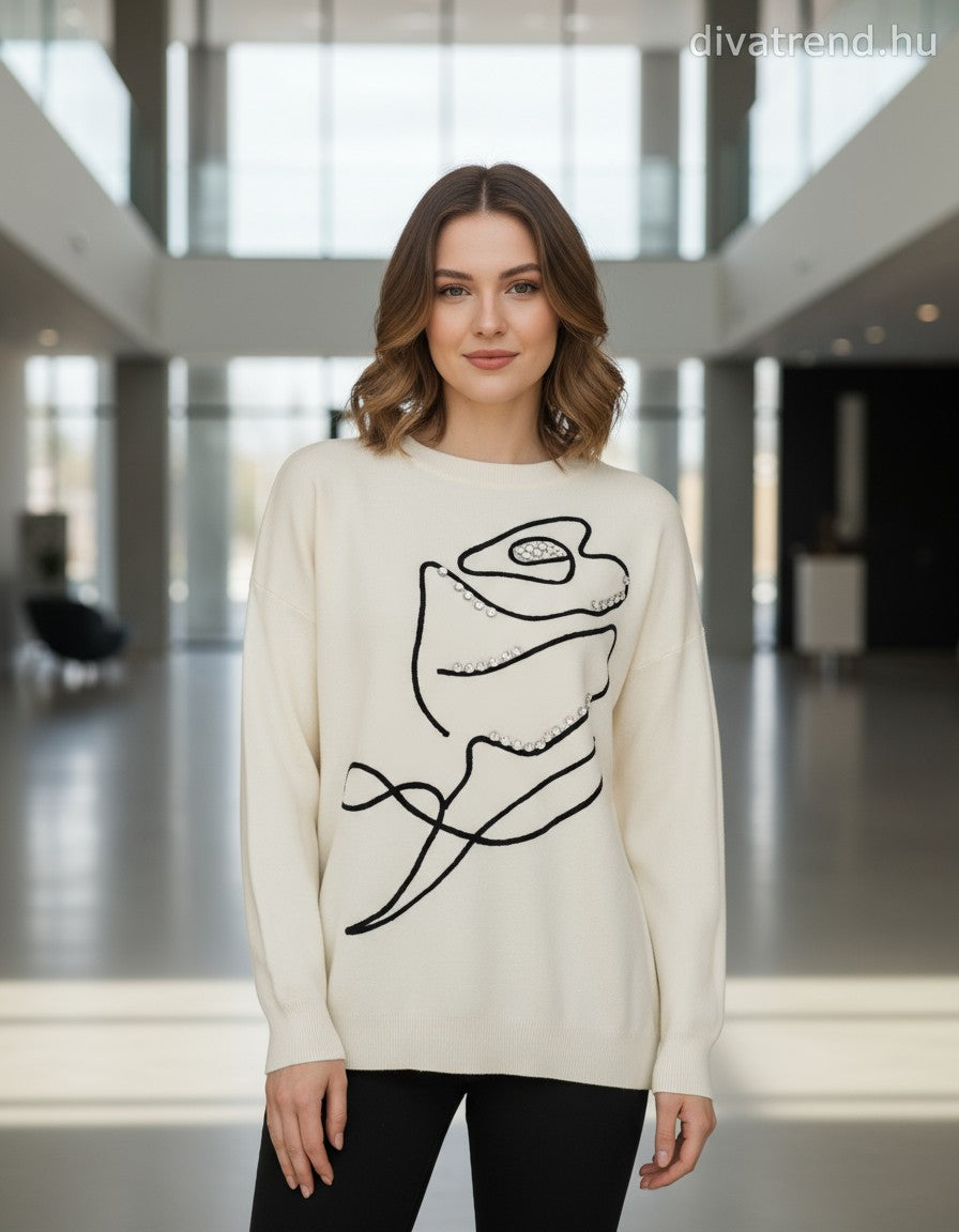 Zstudio női felső hosszú ujjú kerek nyakú