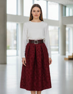 olasz női mintás szoknya maxi A vonalú