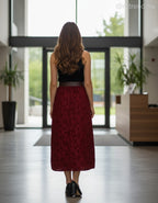 olasz női mintás szoknya maxi A vonalú