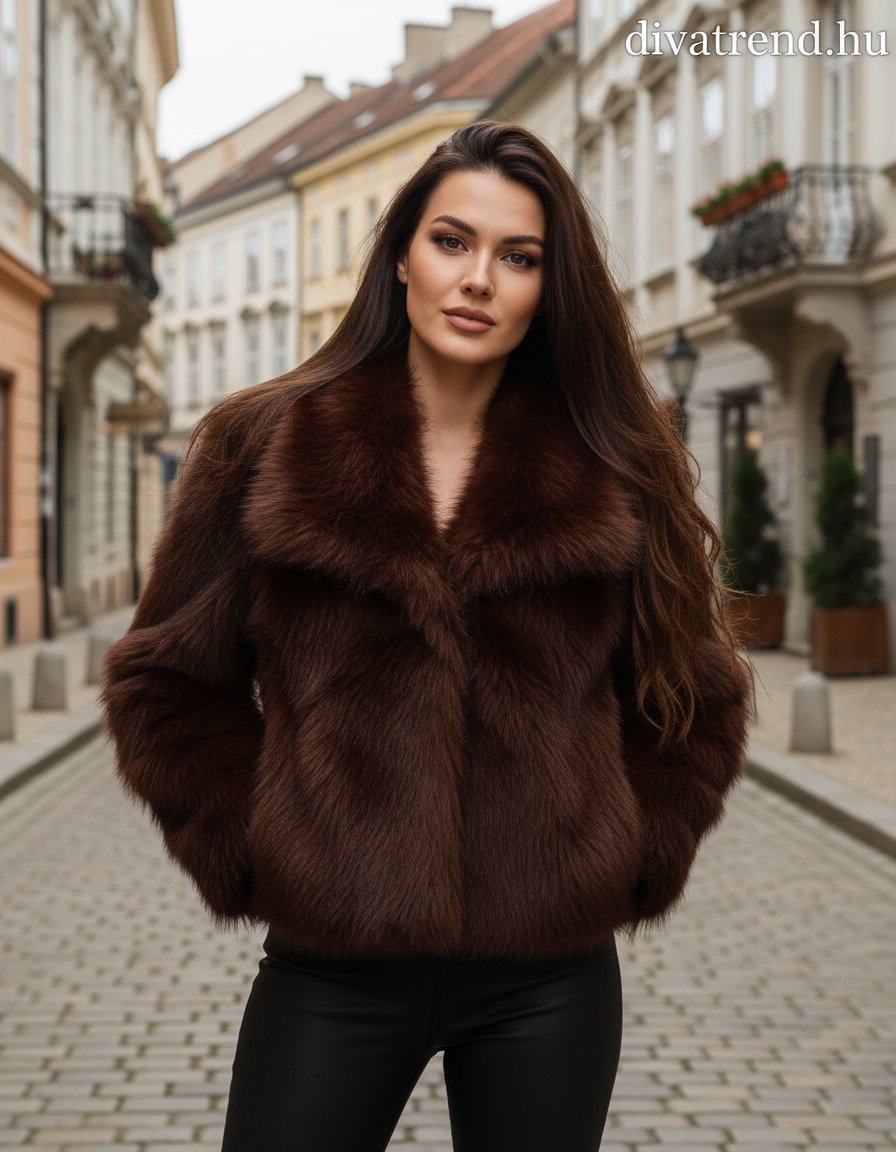 3DESY női vastag műszőrme egyéb kabát jellegű rövidebb hosszú ujjú V nyakú