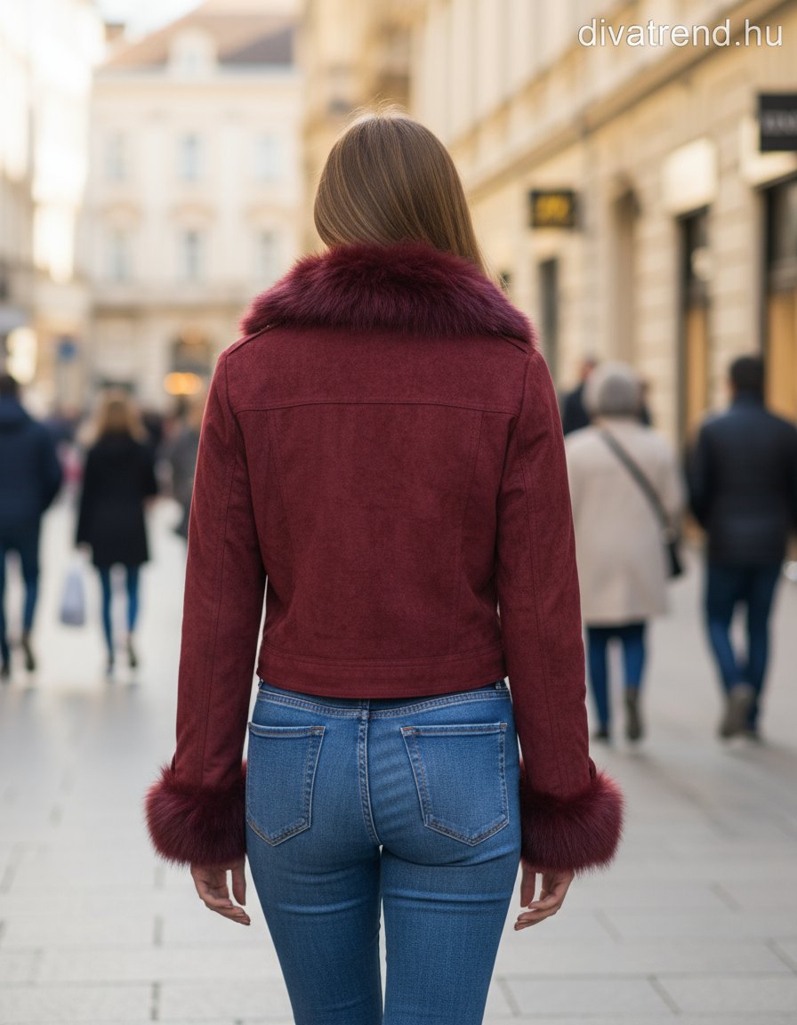 FlamMode női vastag átmeneti kabát hosszú ujjú kerek nyakú