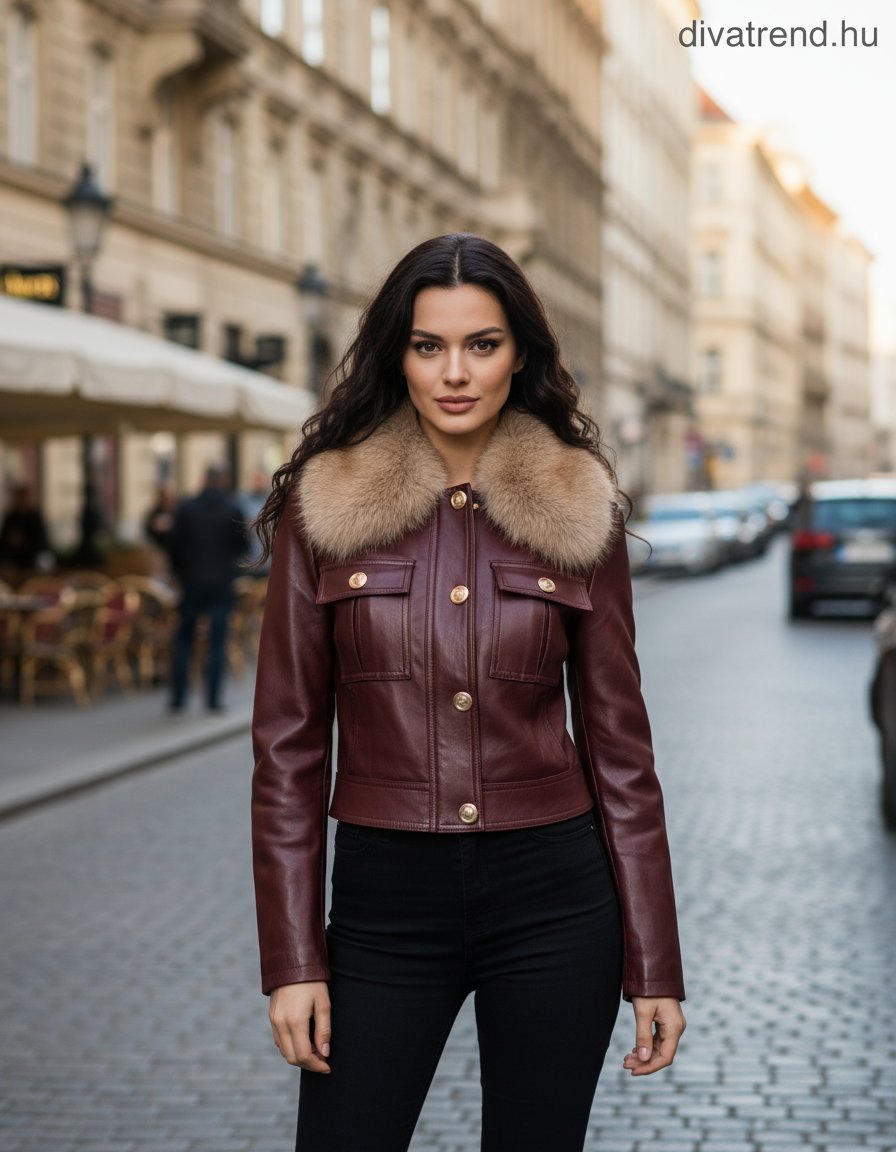 Softy női bőr hatású kabMellBlé hosszú ujjú kerek nyakú