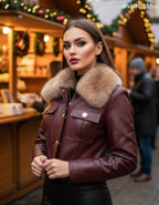 Softy női bőrkabát műszőrmével