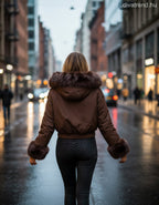 FlamMode női átmeneti kabát hosszú ujjú V nyakú