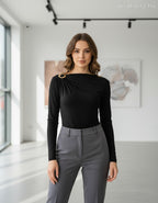 olasz női body hosszú ujjú alakhangsúlyozó kerek nyakú