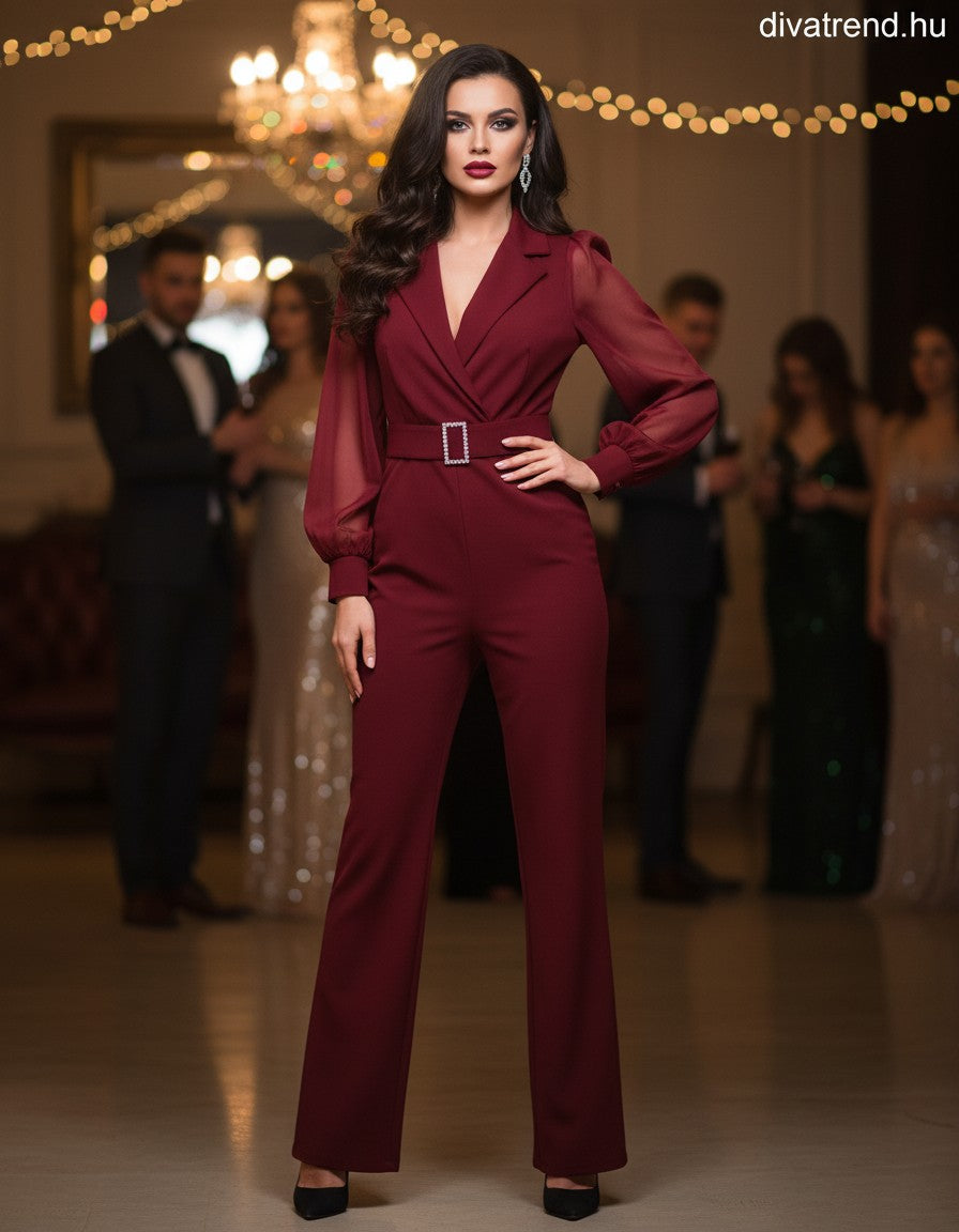 bordó női overál hosszú