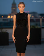 F&P női ruha ujjatlan alakhangsúlyozó magas nyakú térd