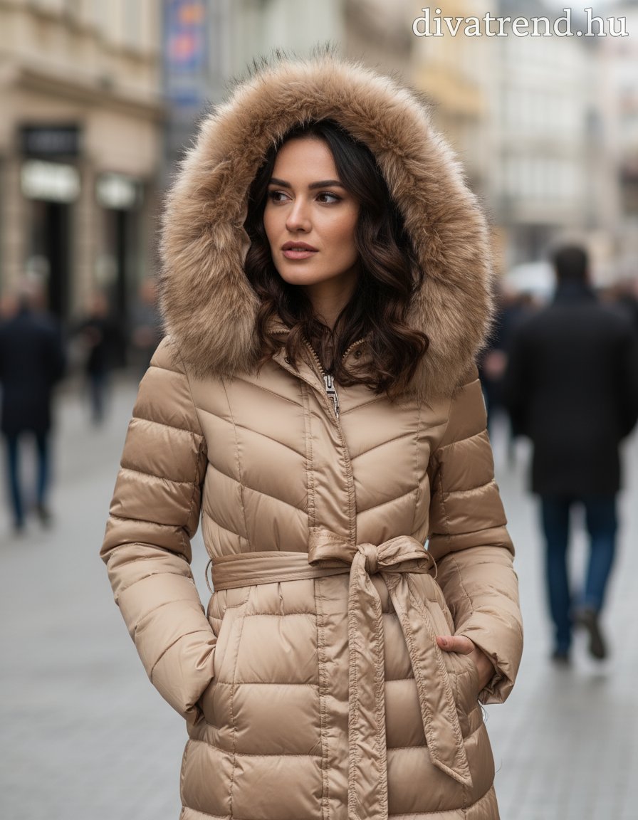 MonteCervino női téli kabát hosszabb hosszú ujjú magas nyakú