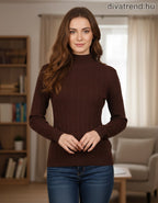 PhiPhiStar női felső hosszú ujjú alakhangsúlyozó magas nyakú