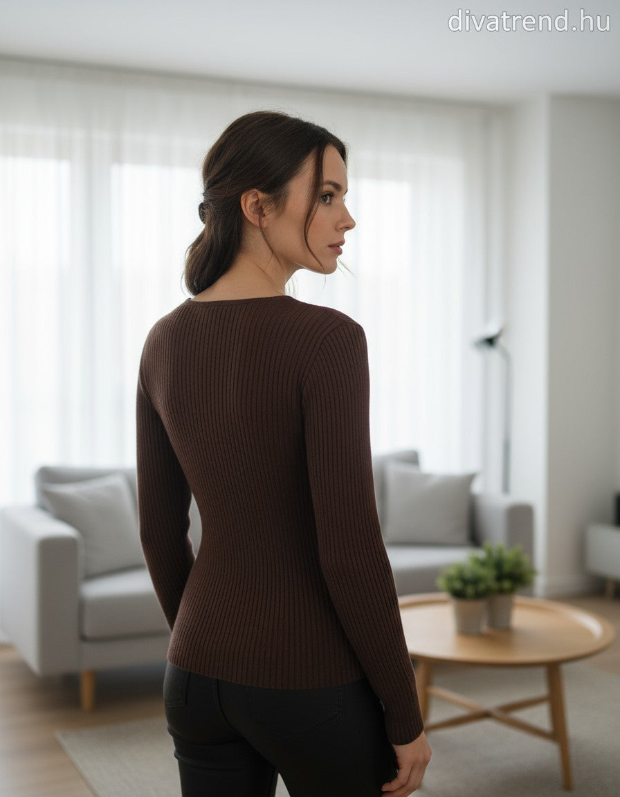 PhiPhiStar női felső hosszú ujjú alakhangsúlyozó magas nyakú