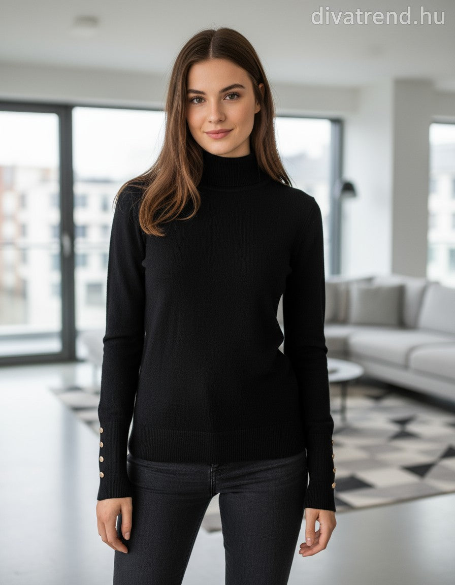 PhiPhiStar női felső hosszú ujjú alakhangsúlyozó magas nyakú