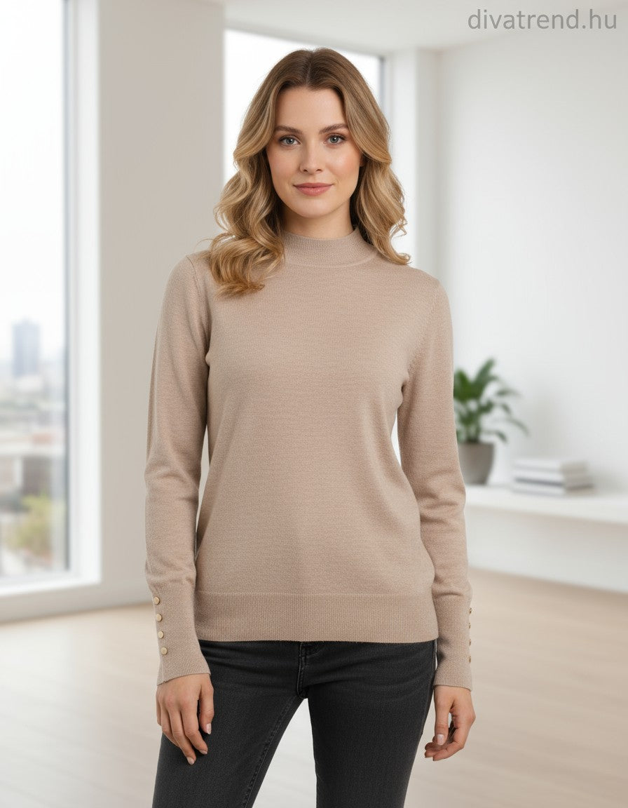 PhiPhiStar női felső hosszú ujjú alakhangsúlyozó magas nyakú