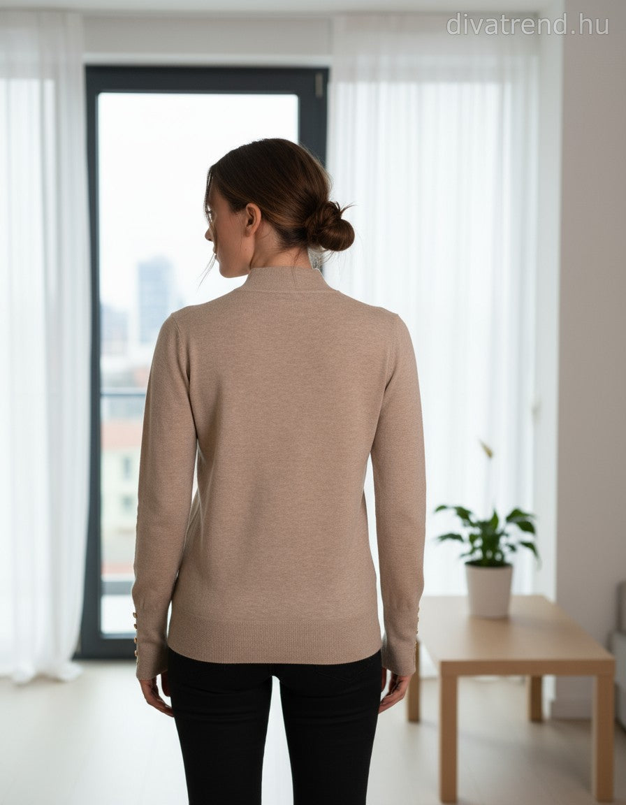 PhiPhiStar női felső hosszú ujjú alakhangsúlyozó magas nyakú