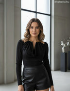 olasz női body hosszú ujjú V nyakú